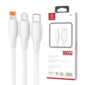 紅果H33快充1.2米數據線全兼容加粗充電線適用于安卓蘋type-c手機 批發