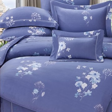 60支 100%天絲七件鋪棉床罩組  床罩 + 兩用被套 + 鋪棉枕套 2個 + 薄枕套 2個 + 糖果抱枕  雙人(床罩152 x 188cm + 兩用被套182 x 212cm + 鋪棉枕套45 x 75cm + 薄枕套45 x 75cm + 糖果抱枕  佛洛拉