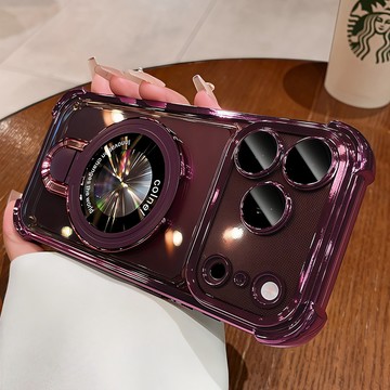 冰晶盾 四角防摔 帶鏡頭膜 支架手機殼 保護殼 適用於 iPhone 18 17 16 15 14 Pro max