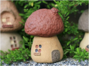 【蘑菇村 Mushroom Village】超質感陶手作蘑菇大屋,不含貓頭鷹