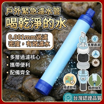 【戶外必備】戶外緊急濾水器 單兵緊急濾水器 戶外露營應急濾水器 野外求生濾芯過濾吸管 野外飲水過濾 戶外濾水器 河水過濾