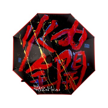 LoHoY 超大傘面彩繪黑膠自動傘  火力全開