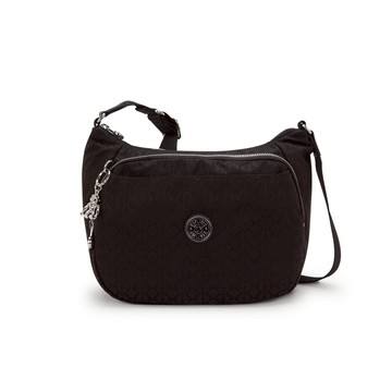 黑色提花雙層側背包-CAI