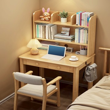 【AOTTO】小戶型實木雙抽書桌120公分(WD-031)