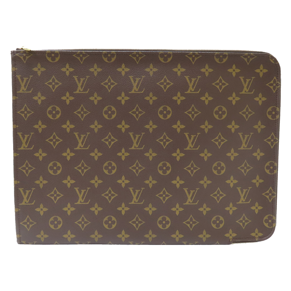 【二手名牌BRAND OFF】LOUIS VUITTON LV 路易威登 棕色 原花帆布 Etui Voyage GM Clutch Bag 手拿包 金扣 M43443