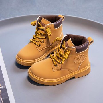 女童鞋兒童靴子大黃2025新款網紅童鞋秋季防滑馬丁靴小黃超火短靴