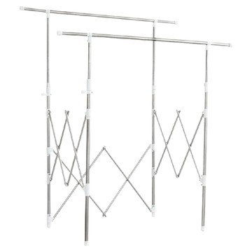 IRIS OHYAMA 愛麗思歐雅瑪 雙桿不鏽鋼大容量曬衣架  105.5~140 x 72.5 x 116.5~165cm  銀色  1個