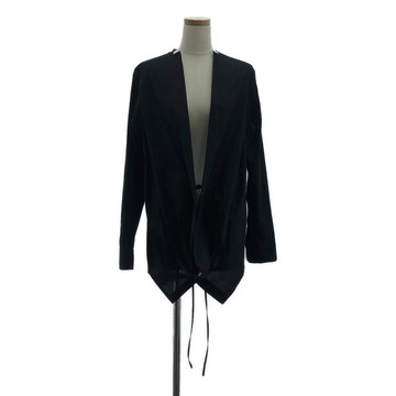 Y's  2014春夏系列 | 不對稱無領長襯衫 | 3號 | 黑色 | 女裝