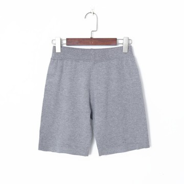 春季女裝時尚韓版簡約純色短褲松緊高腰修身顯瘦彈力針織熱褲