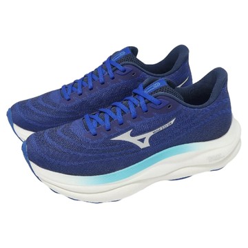 MIZUNO 美津濃 男款 WAVE SKY 9 運動鞋 2E J1GC250204  藍色 + 白色  25cm
