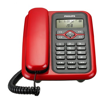 PHILIPS 飛利浦 來電顯示有線電話 紅色  CORD020R/96