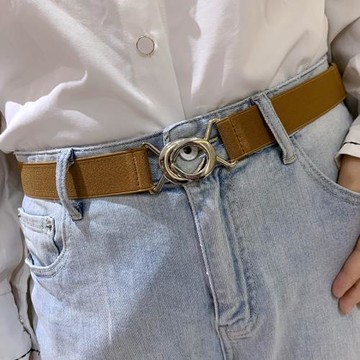軍訓新款懶人松緊彈力腰帶女牛仔褲連衣裙隱形無痕調節簡易皮帶男