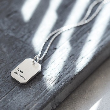 愛征服所有狗牌項鍊銀925