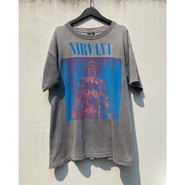 Nirvana涅槃天使樂隊短袖Vintage水洗做舊破壞復古FOG高街寬松T恤