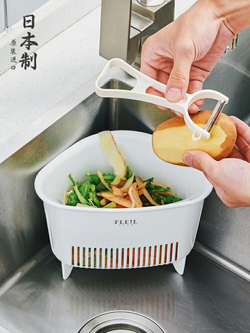 優購生活 日本進口廚房水槽垃圾桶立式廚余垃圾瀝水籃剩菜殘渣過濾網置物架