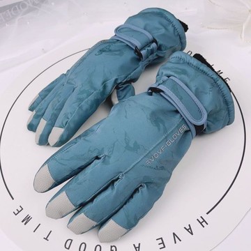 冬季加絨加厚保暖手套女防風防寒防水電動車騎行滑雪手套防滑觸屏