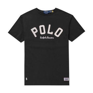 RALPH LAUREN POLO 熱銷貼布下擺小馬圖案短袖T恤-黑色