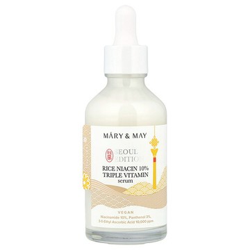 Mary & May, 首爾版，大米煙酸 10% 三重維生素維生素，2.7 液量盎司（80 毫升）