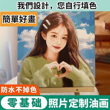 【自行填色更有意義】照片客製化diy數字油畫 填充油彩 畢業手工繪情人節創意禮物裝飾填色