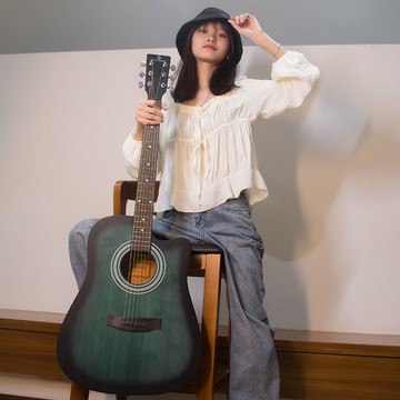 38寸正品單板民謠吉他初學者學生41寸成人新手入門木吉他男女生琴