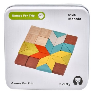 娃娃國 口袋隨身盒桌遊 馬賽克 形色拼板 木質  1組