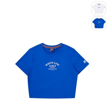 【FILA】女性 短袖圓領T恤-藍色 5TEY-1213-BU