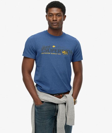 Superdry Men's Outdoor Scene Relaxed T-shirt Blue Size: L