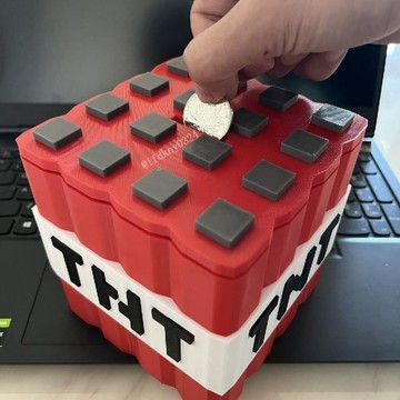 台灣出貨 麥塊存錢筒 麥塊TNT存錢箱 我的世界存錢筒 我的世界tnt存錢罐 超大存錢箱 零錢存錢筒 TNT造型存錢筒