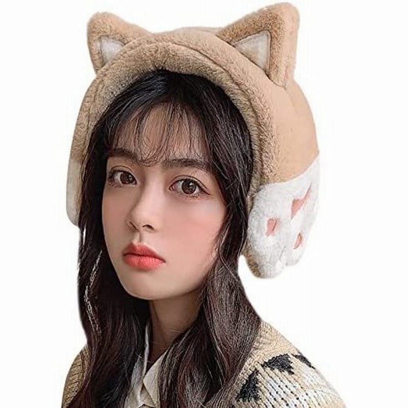 耳当て イヤーウォーマー 女の子 可愛い ふわふわ 猫耳付き 耳カバー 軽量 防風 防寒 イヤーマフ 暖かい ボア 耳あて 春秋冬 カーキ 通販 Lineポイント最大0 5 Get Lineショッピング