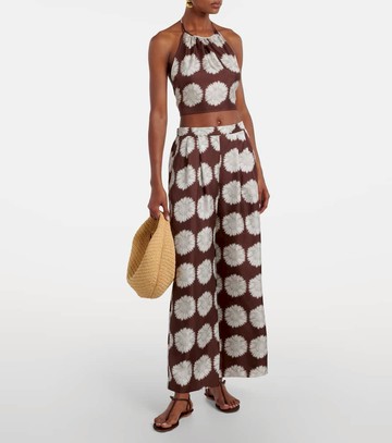 Asceno Bello printed halterneck silk top