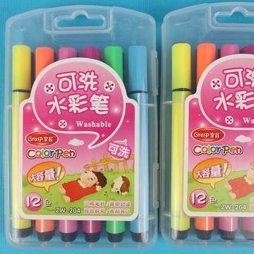掌握可水洗彩色筆 ZW-204 12色可洗水色筆/一箱12盒入(促79) 三角筆桿~廣萬【APP滿額下單10%點數(單一帳號最高1000點)】4/30止