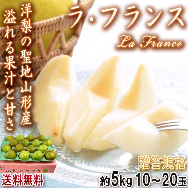 ラフランス 洋梨 約5kg 10〜20玉 秀品 山形県産 贈答品 JA共撰 濃厚な甘みにとろける口どけ！ギフトにも使える味わい抜群のフルーツ