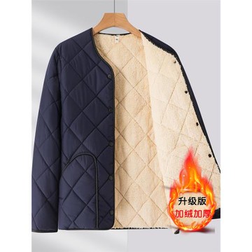 冬裝中年男加絨棉襖爸爸裝保暖外套中老年加厚內膽老人棉衣爺爺衣