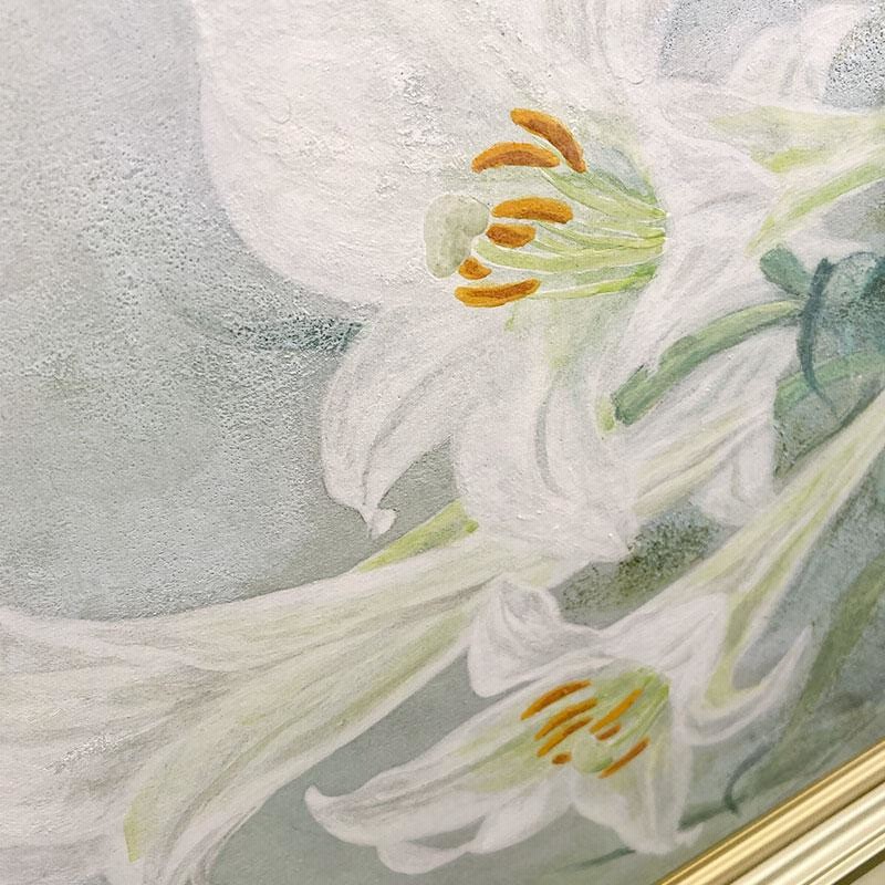 絵画 日本画 那須勝哉「白百合-夏の頃-」額入り F10 日本の名画 絵画 日本画 那須勝哉「白百合-夏の頃-」額入り F10 日本の名画