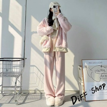 韓版加絨加厚高腰垂感糯米褲【P315】