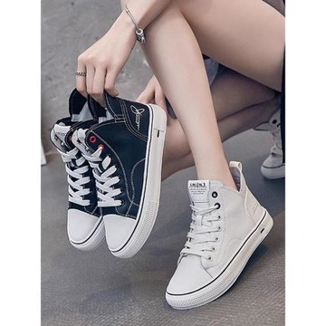 店主自留新款~高幫小白鞋女2025春秋透氣真皮平底運動休閑板鞋
