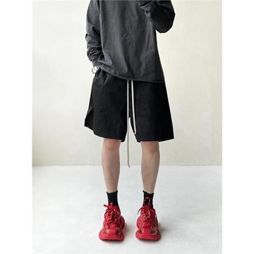 POPDADA 2023夏季新品硬挺廓形RO開叉基礎高街休閑寬松短褲中褲