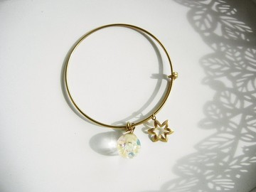 *coucoubird* 雪花翩翩黃銅手環/可調式