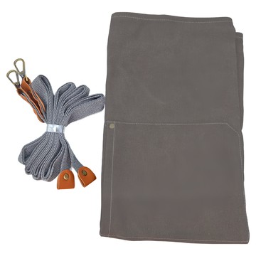 日式職人工作圍裙 灰色 純棉帆布 皮革尺寸  76 x 68cm  1件