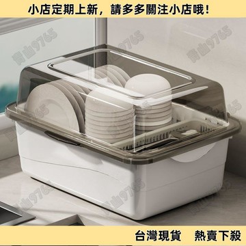 【嚴選好物】碗盤收納盒 碗盤瀝水籃 碗筷收納盒放碗碟收納架廚房家用多功能防塵瀝水置物架碗櫃收納盒 碗盤收納架 帶蓋碗籃