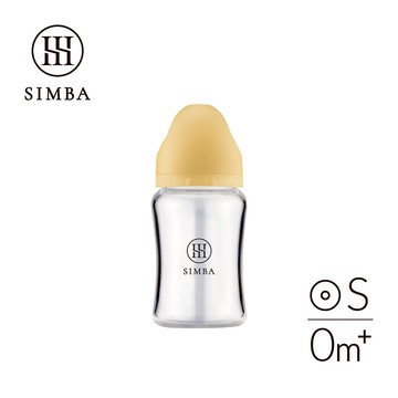 小獅王辛巴 蘊蜜質金玻璃寬口防脹氣奶瓶180ml(旦黃)-新生專用