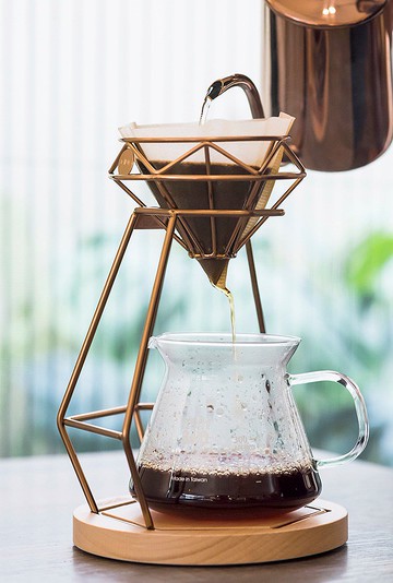 A-IDIO鑽石手沖咖啡架組(濾杯+手沖架+底座)-香檳金