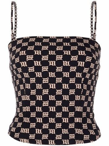 MISBHV - monogram-print tank top - women - Polyamide/Polyamide/Spandex/Elastane/Spandex/Elastane - L - Black
