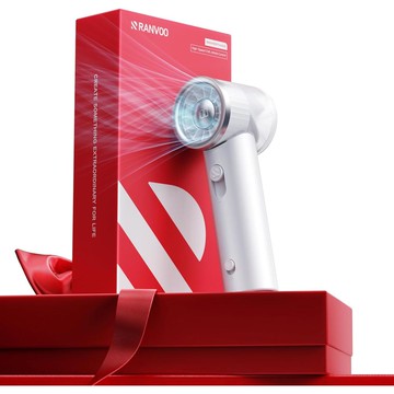 【日本代購】RANVOO 2025 手持風扇｜20,000 RPM 強勁風力｜1-100 級無段調節｜USB-C 快充｜雪白色