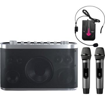 大聲公震將型重低音無線式多功能行動音箱/喇叭(二手持+耳麥組)