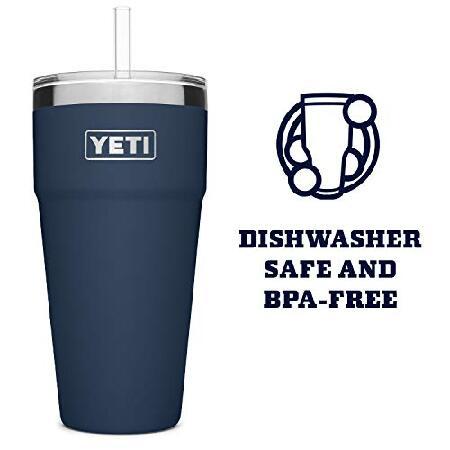 YETI Rambler 26 oz Straw Cup, Vacuum Insulated, Stainless Steel with Straw Lid, Navy並行輸入品