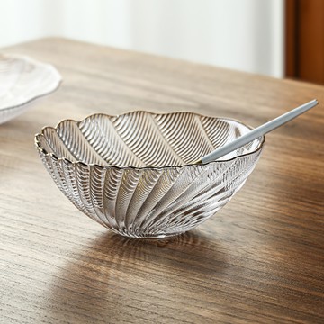 FOREVER 日式玻璃碗/描金邊鳳尾款13cm 3入組