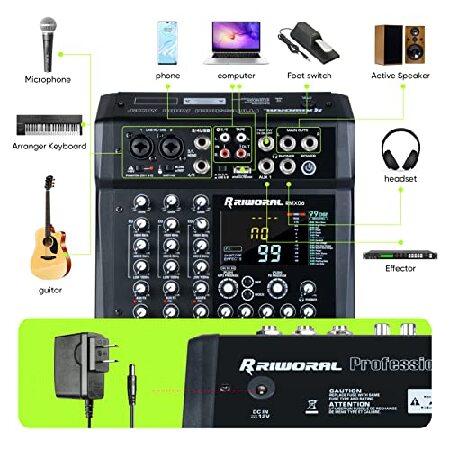 Channel Audio Mixer DJ Effects Mixing Sound Board 99 Dsp Usb Audio Interface  48V Phantom Bluetooth Audio Mixer For Karaoke DJ Studio Streaming Reco