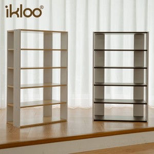 【ikloo】日系優雅五層木質鞋櫃(胡桃木色)