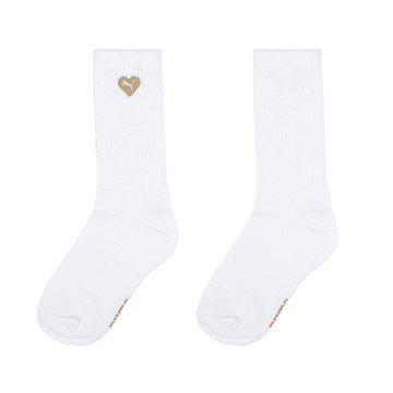 Puma 長襪 Fashion 白 棕 刺繡 愛心 中筒襪 休閒襪 襪子 BB141304